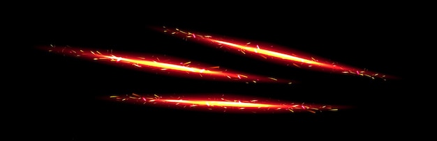 Free vector fire lines with light sparks cracker trail effect