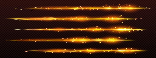 Free Vector fire trails with sparks bright glow lines