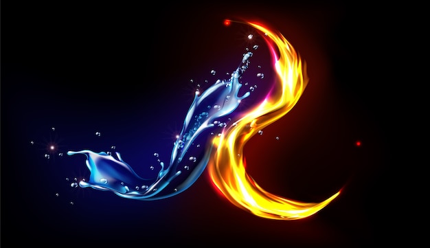 Free Vector fire and water splash abstract design