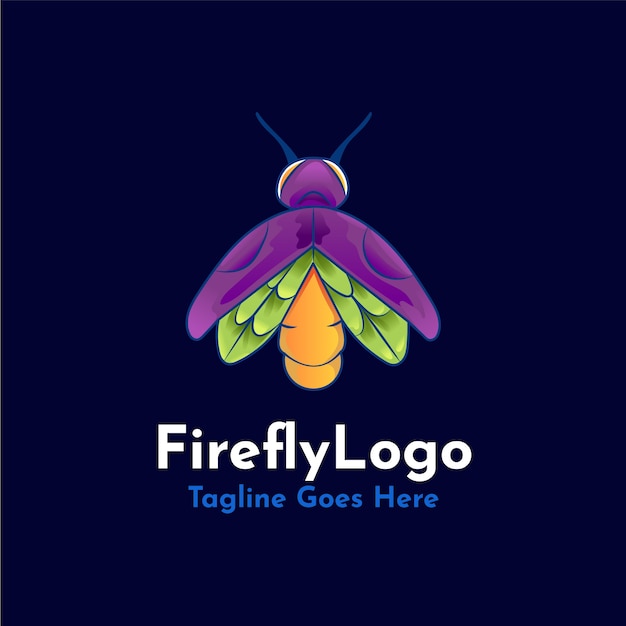 Free Vector firefly branding logo template