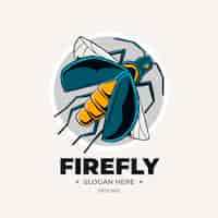 Free vector firefly branding logo template