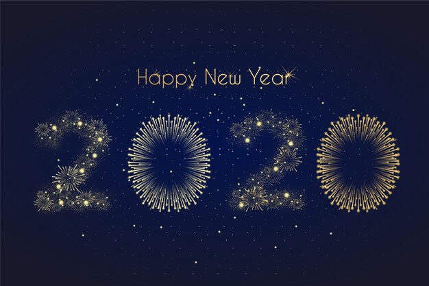 Fireworks new year 2020 background