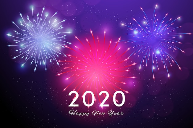 Fireworks new year 2020 background