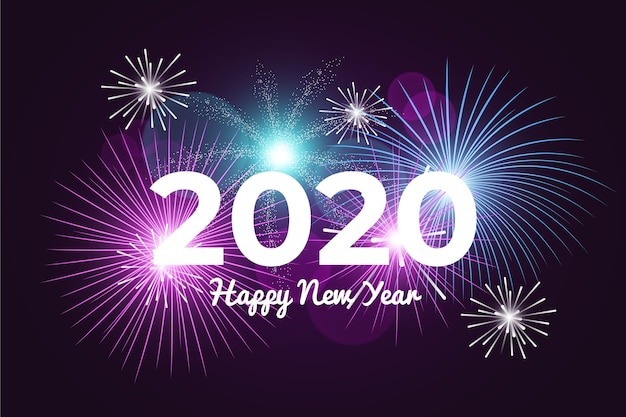 Fireworks new year 2020 background