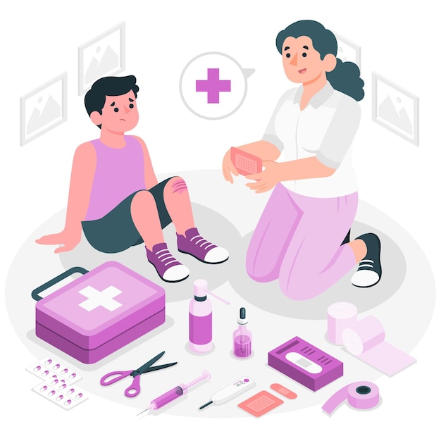 Free vector first aid kit concept illustration