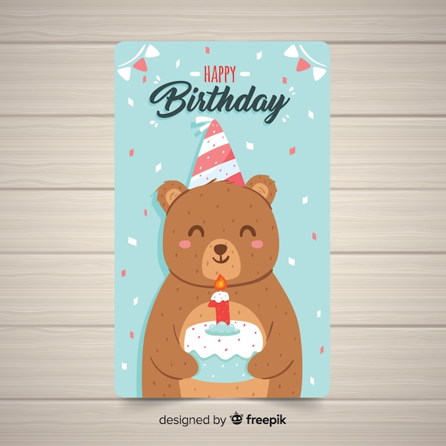 Free Vector first birthday card template