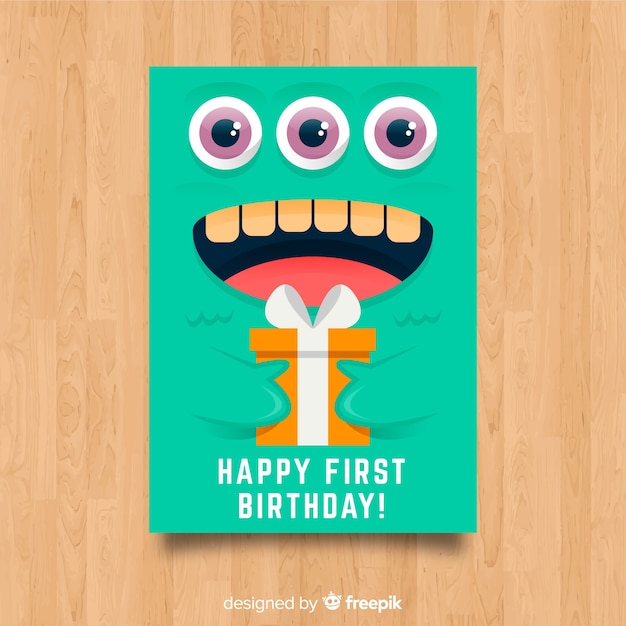 First birthday party invitation card