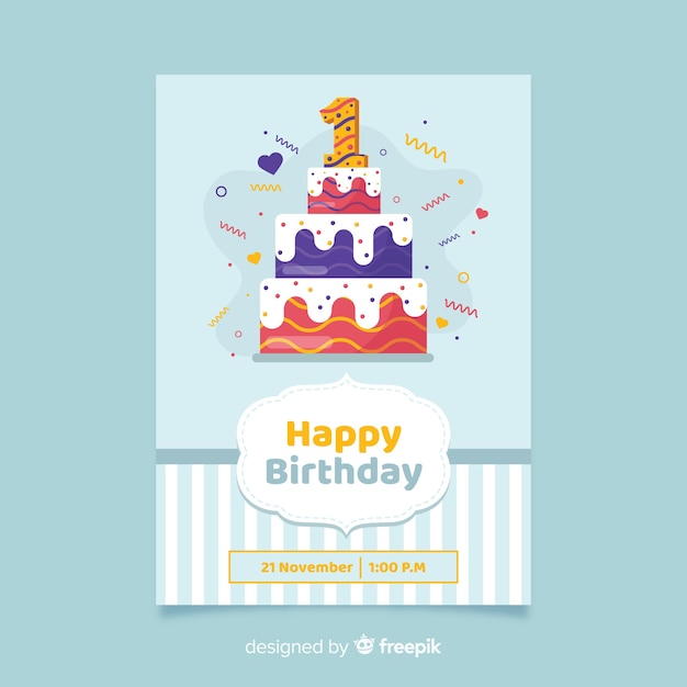 First birthday party invitation card