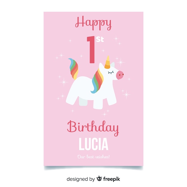 First birthday party invitation card