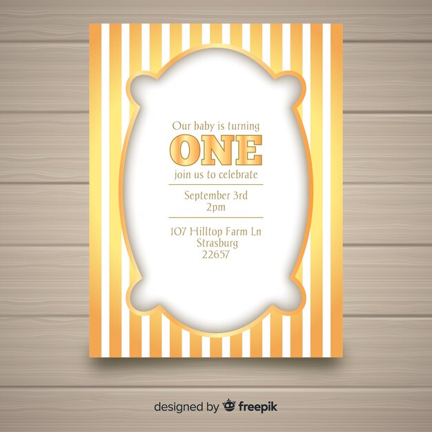 First birthday party invitation card