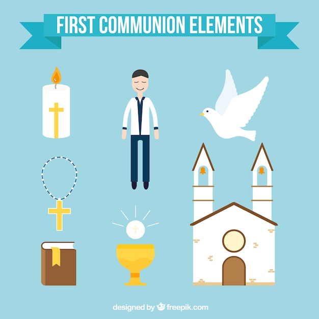 First communion boy elements collection