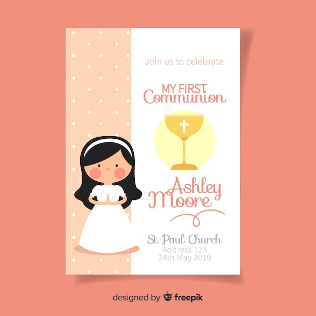 First communion invitation template 