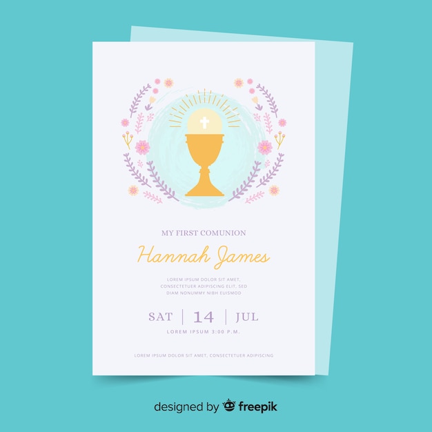 First communion invitation template