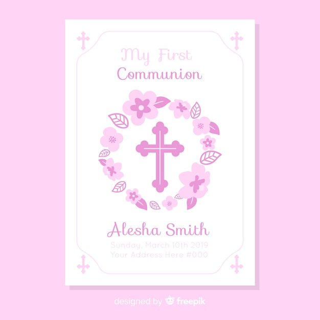 First communion invitation template