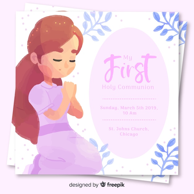 First communion invitation template