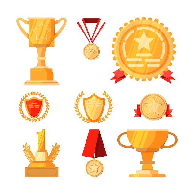 Free Vector first place awards set