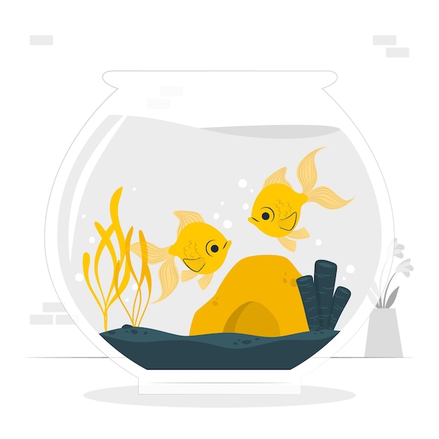 Fish bowl concept illustration