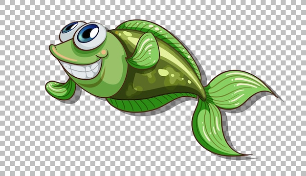 A fish cartoon character isolated on transparent background