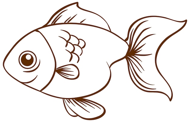 Free Vector fish in doodle simple style on white background