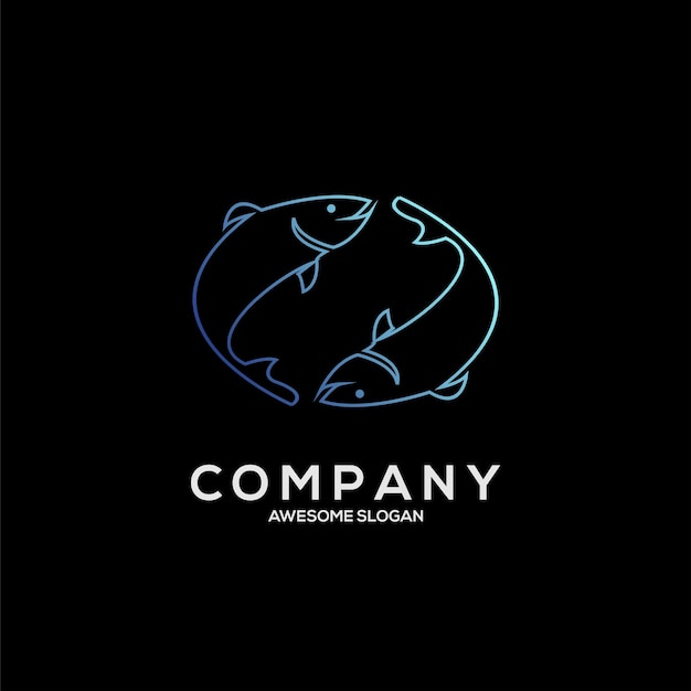 Fish logo luxury gradient minimalist design