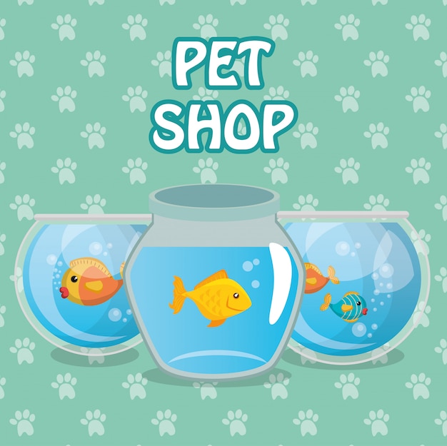 Free Vector fish pet in aquarium