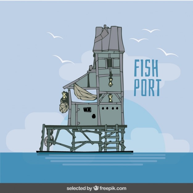 Free Vector fish port illustration