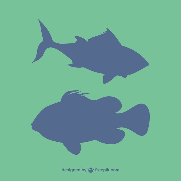 Free Vector fish silhouettes