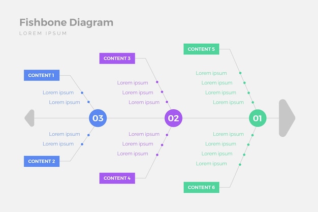 Free vector fishbone infographic template