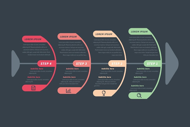 Free vector fishbone infographic