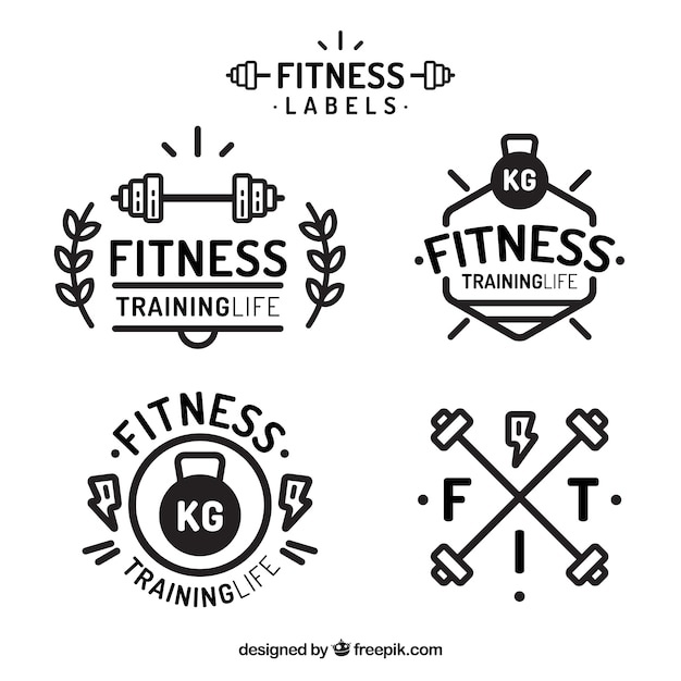 Free Vector fitness badge set of five