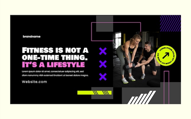 Fitness center  facebook post template