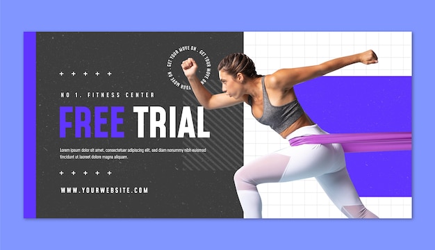 Free Vector fitness center  sale banner template