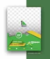 Free vector fitness club a4 brochure flyer poster design template