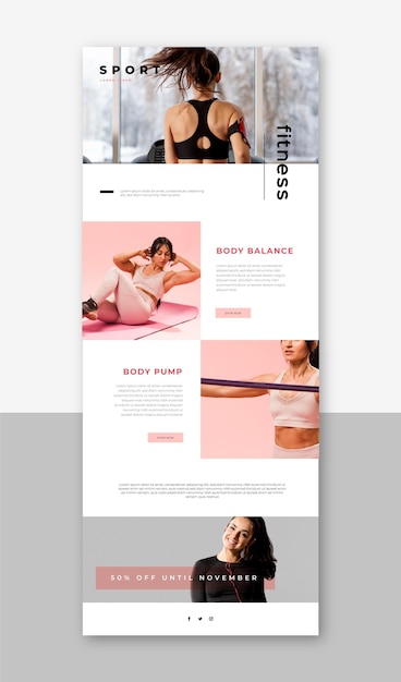 Fitness communication email template