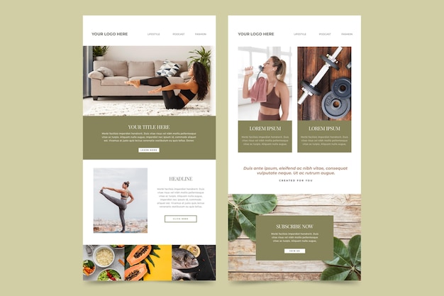 Fitness email template pack