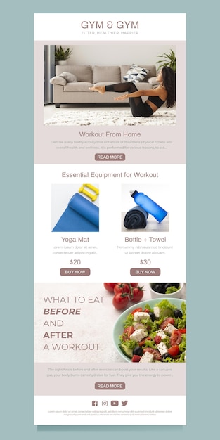 Fitness email template