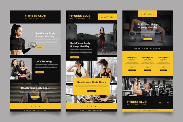 Free Vector fitness email template