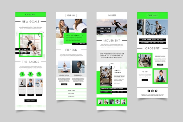 Free Vector fitness email template