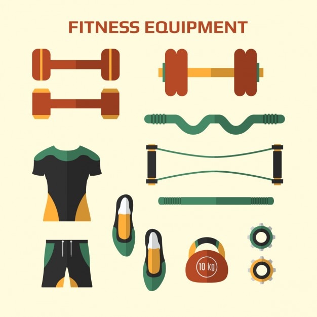 Free Vector fitness equipment pack