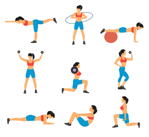 Fitness Flat Icons Set