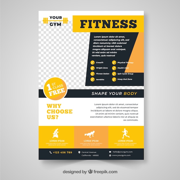 Free Vector fitness flyer template