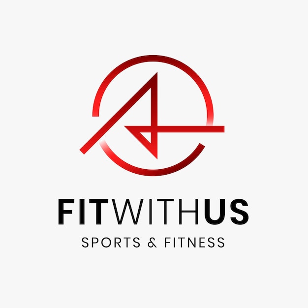 Fitness gym logo template, abstract illustration in gradient design vector