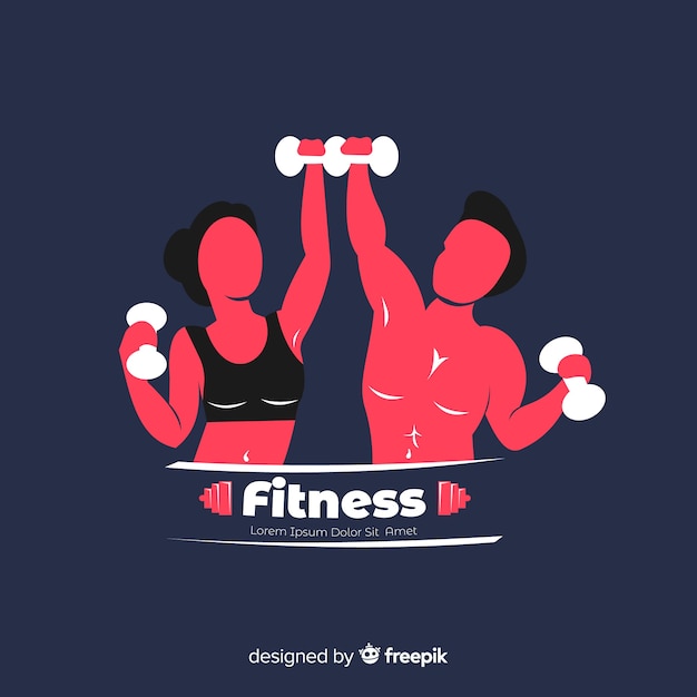 Free Vector fitness logo template flat style