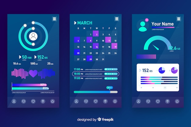 Fitness mobile app infographic flat design