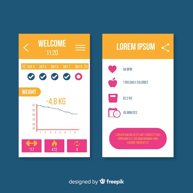 Fitness mobile app infographic template