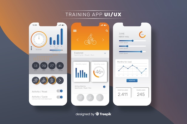 Fitness mobile app infographic template