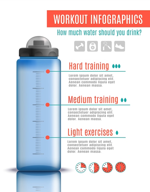 Free vector fitness plastic bottle infographics