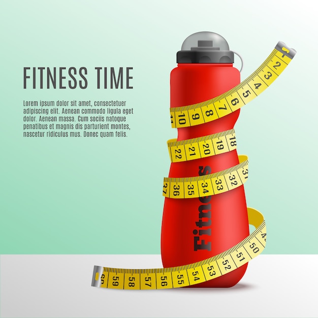 Free Vector fitness time bottle concept