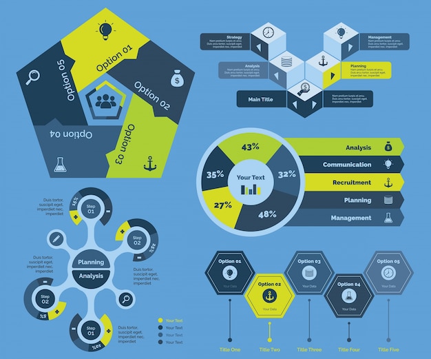 Five Analyzing Diagrams Templates Set