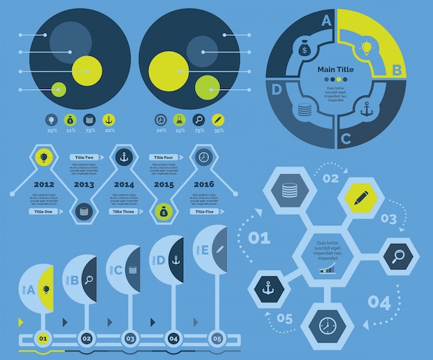 Five Finance Diagrams Templates Set